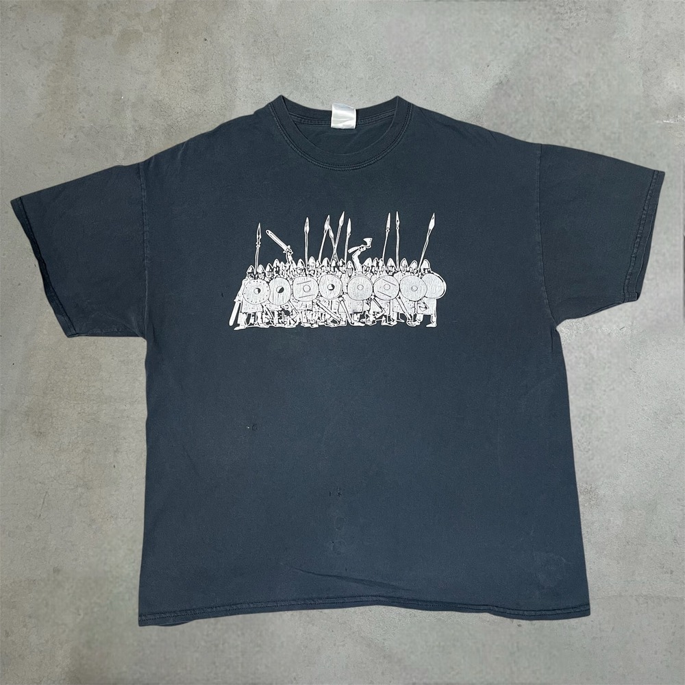 Vintage T-Shirt Mens XL Black Viking World Tour Graphic Shield Wall Short Sleeve